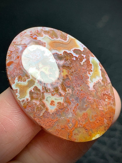 Moss Agate Oval Cabochon 31.5x22.5x6mm