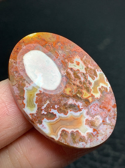 Moss Agate Oval Cabochon 31.5x22.5x6mm