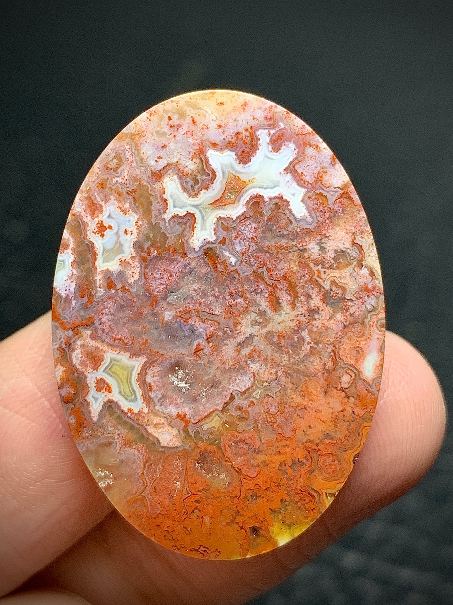 Moss Agate Oval Cabochon 31.5x22.5x6mm