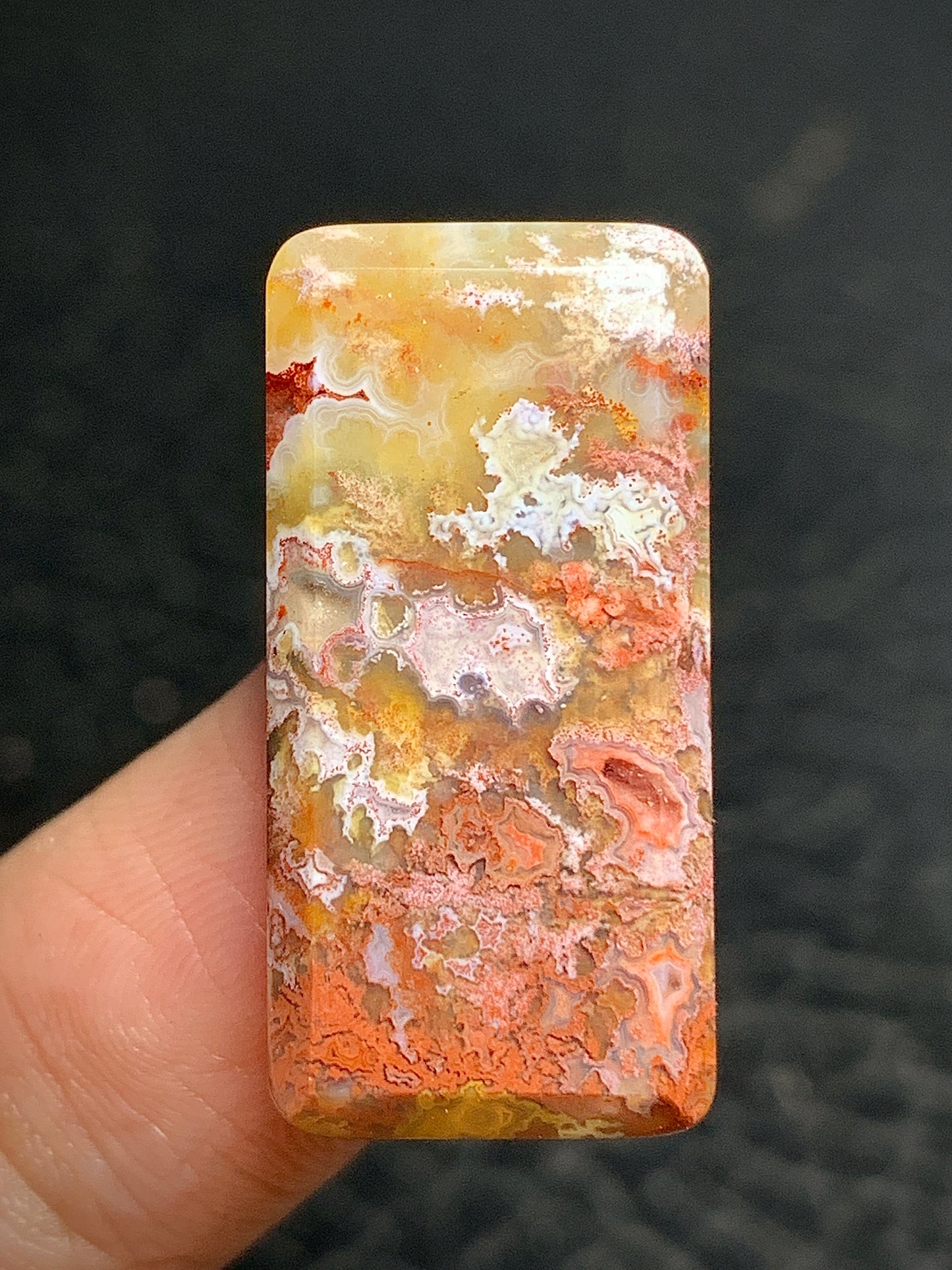 Moss Agate Rectangle Cabochon 27x13x4.5mm