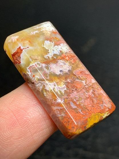 Moss Agate Rectangle Cabochon 27x13x4.5mm