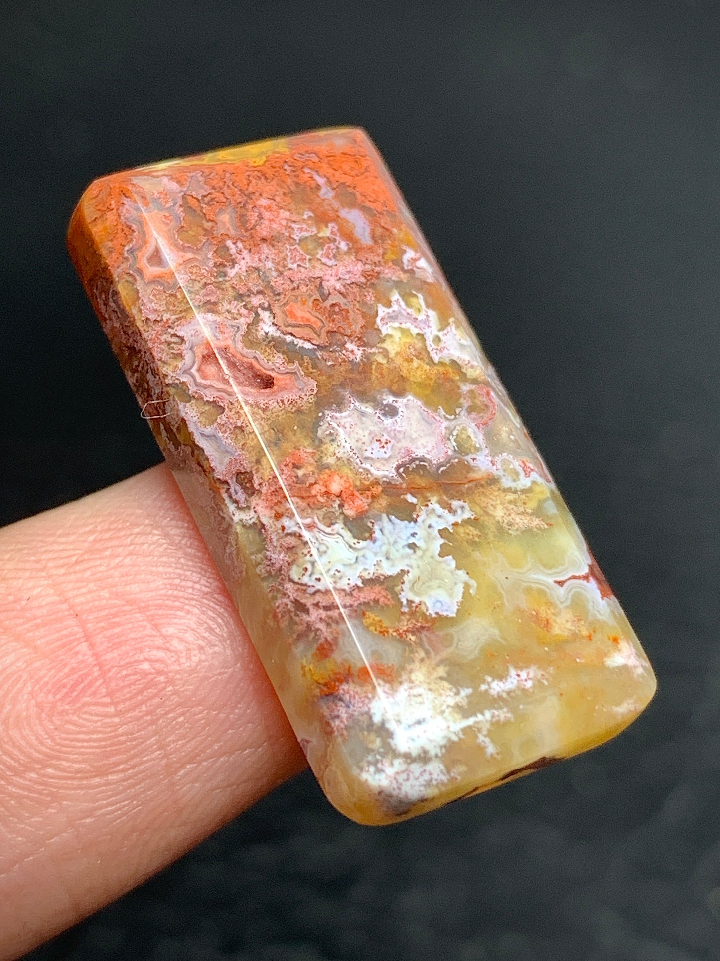 Moss Agate Rectangle Cabochon 27x13x4.5mm