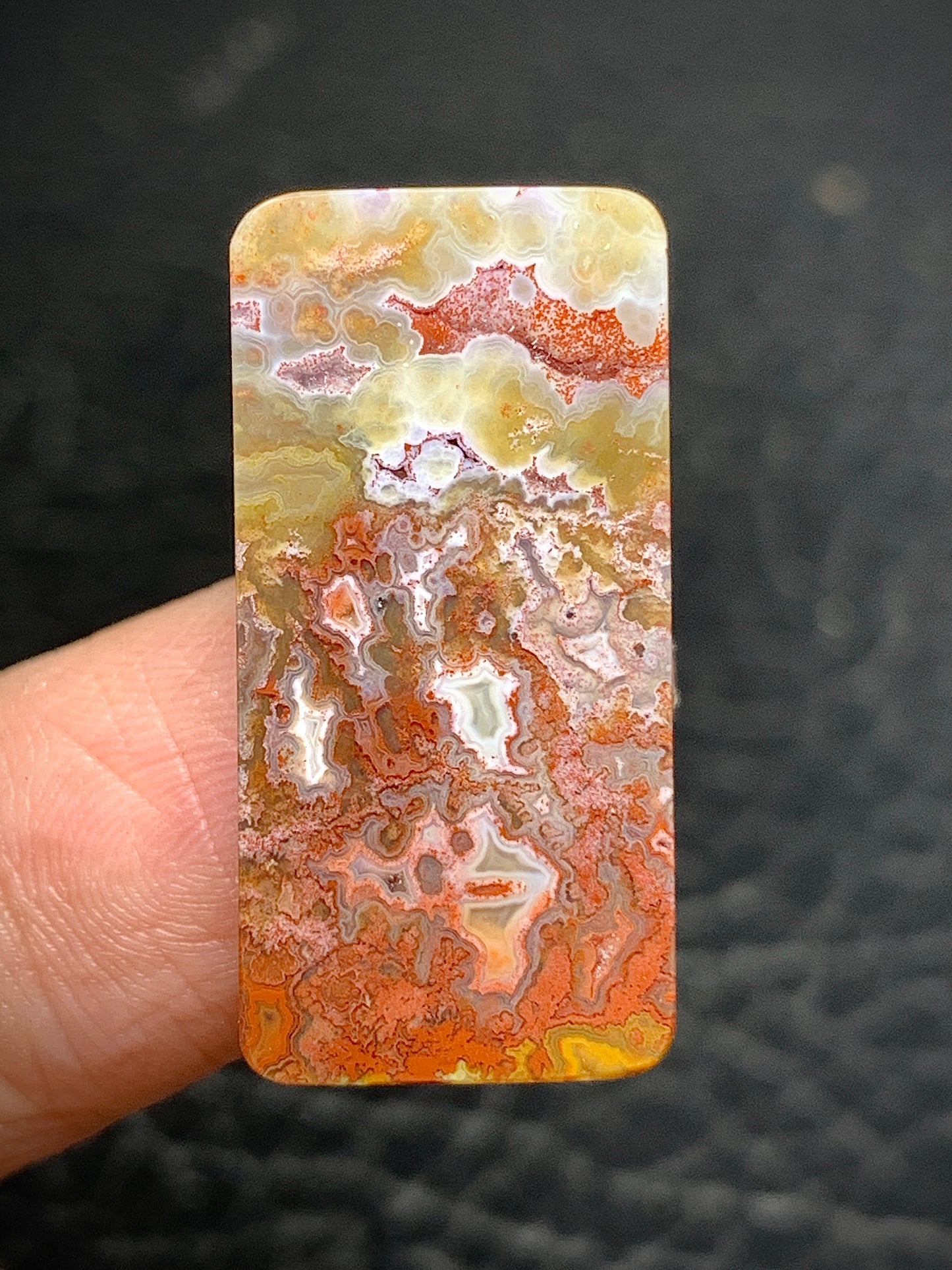 Moss Agate Rectangle Cabochon 27x13x4.5mm