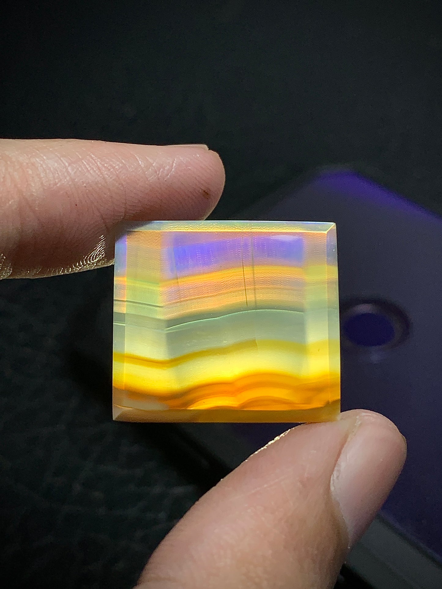 Rainbow Iris Agate Rectangle Cabochon 23x20.7x5mm