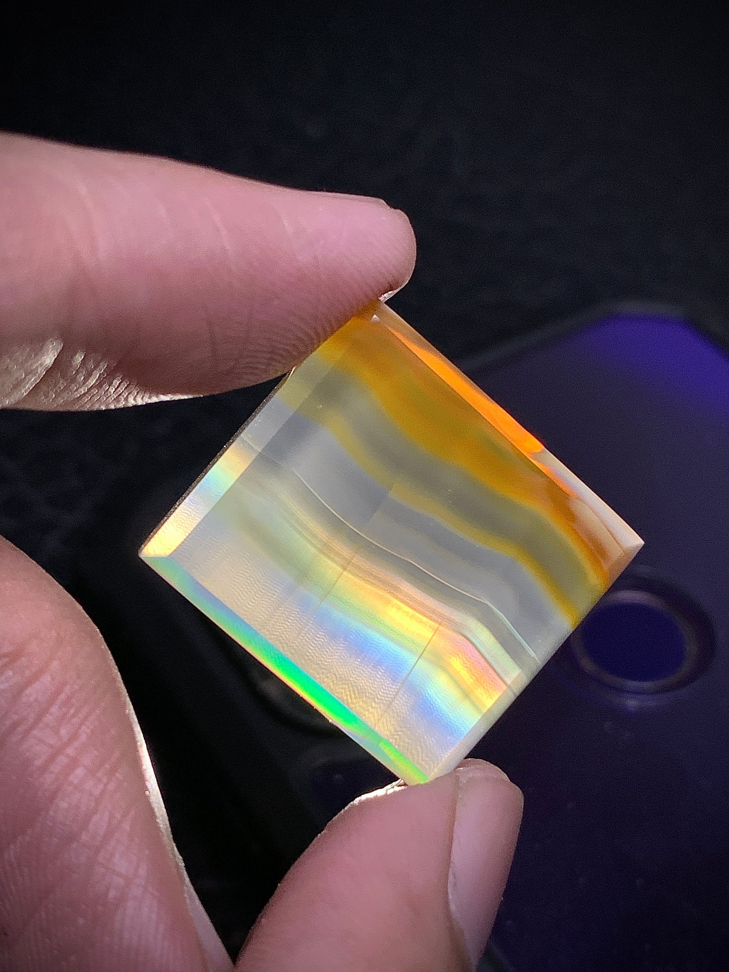 Rainbow Iris Agate Rectangle Cabochon 23x20.7x5mm