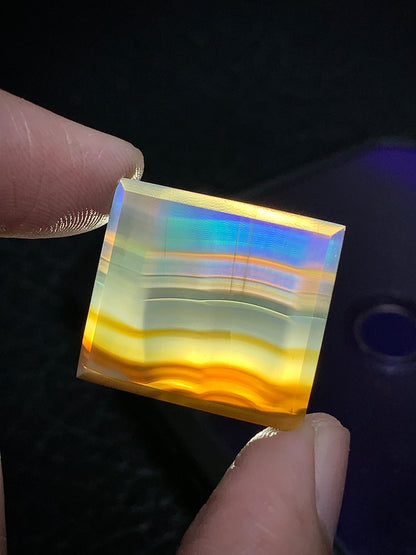 Rainbow Iris Agate Rectangle Cabochon 23x20.7x5mm