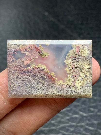 Scenic Moss Agate Rectangle Cabochon 33.4x28x5mm