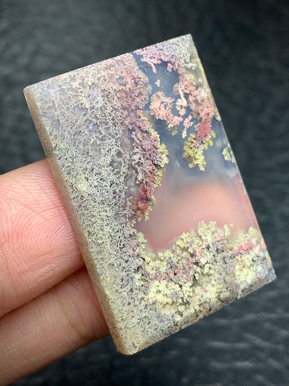 Scenic Moss Agate Rectangle Cabochon 33.4x28x5mm