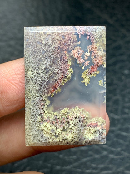 Scenic Moss Agate Rectangle Cabochon 33.4x28x5mm