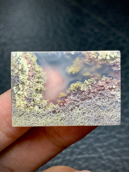 Scenic Moss Agate Rectangle Cabochon 33.4x28x5mm