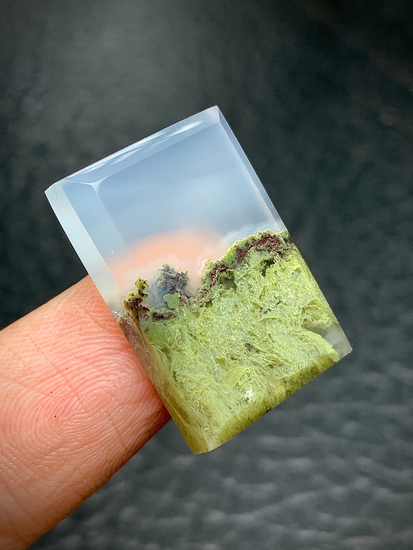 Scenic Moss Agate Rectangle Cabochon 23x16x5mm