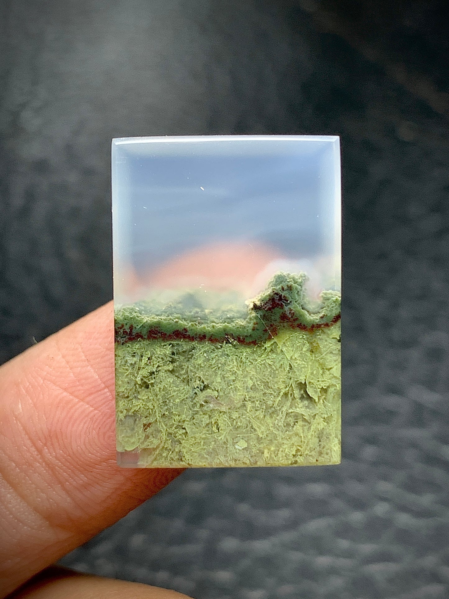 Scenic Moss Agate Rectangle Cabochon 23x16x5mm