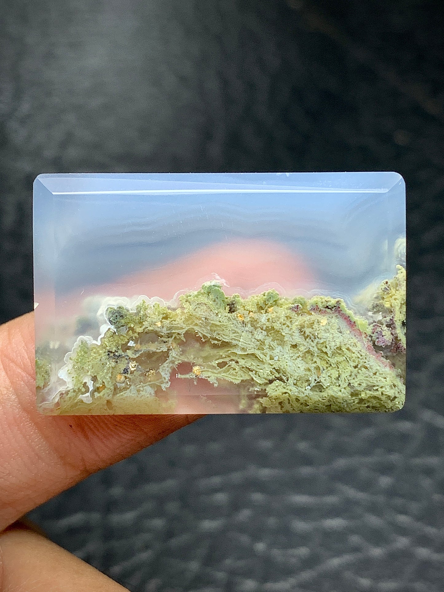 Scenic Moss Agate Rectangle Cabochon 30x19.5x4.5mm