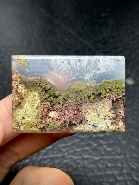 Scenic Moss Agate Rectangle Cabochon 41x28x6mm