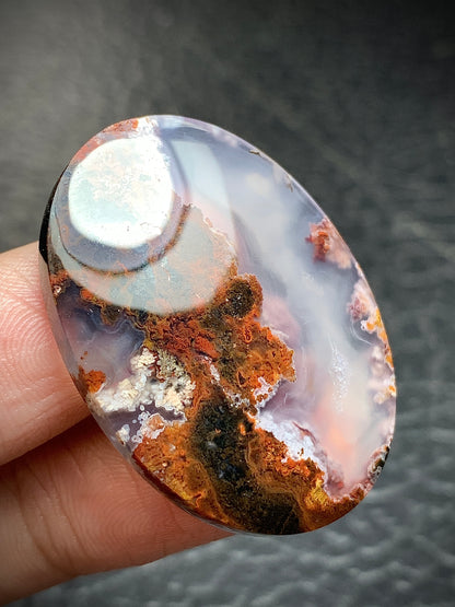 Scenic Moss Agate Oval Cabochon 35x25.5x6mm