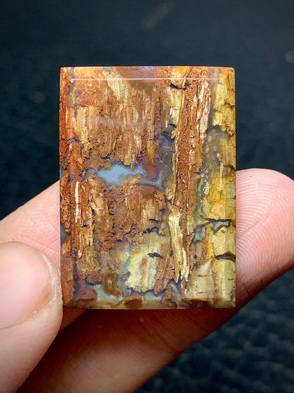 Petrified Wood Rectangle Cabochon 27.5x20x4.5mm