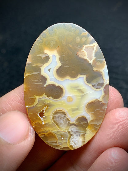 Orbicular Agate Oval Cabochon 38.3x26x5.5mm