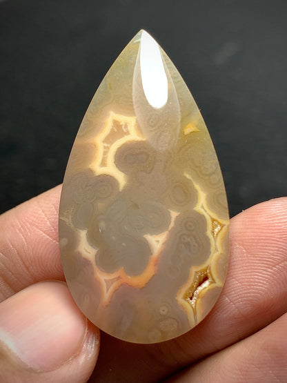 Orbicular Agate Teardrop Cabochon 37.3x20.6x6mm