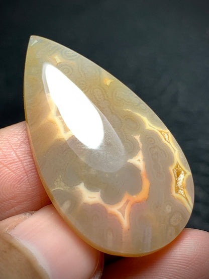 Orbicular Agate Teardrop Cabochon 37.3x20.6x6mm