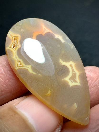 Orbicular Agate Teardrop Cabochon 37.3x20.6x6mm