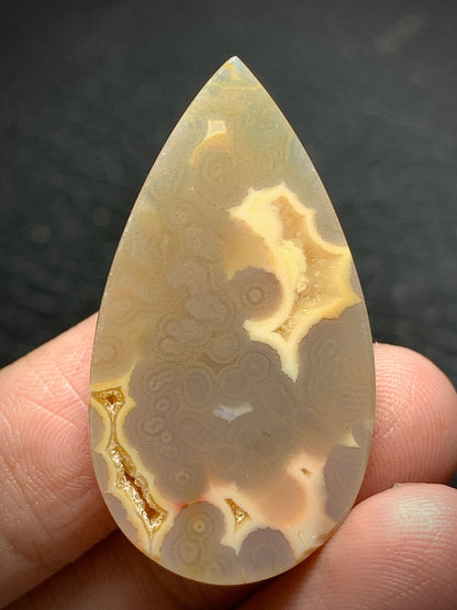 Orbicular Agate Teardrop Cabochon 37.3x20.6x6mm