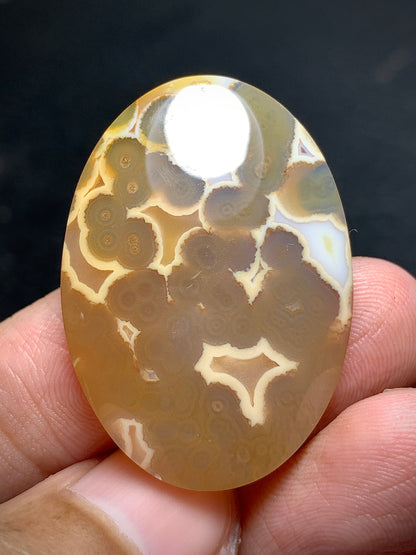 Orbicular Agate Oval Cabochon 34x24x5.3mm