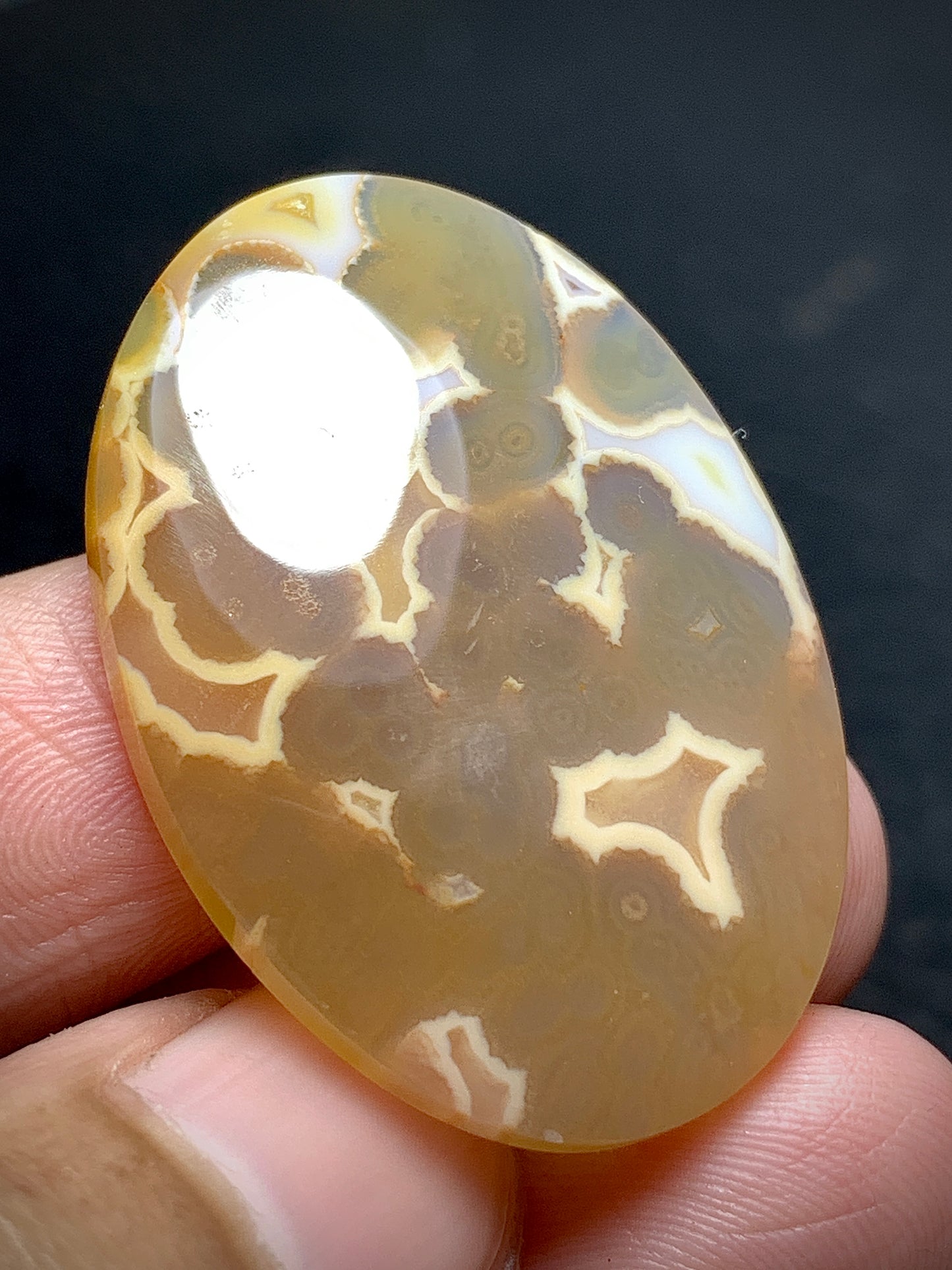 Orbicular Agate Oval Cabochon 34x24x5.3mm