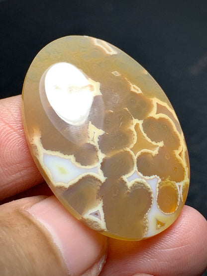 Orbicular Agate Oval Cabochon 34x24x5.3mm