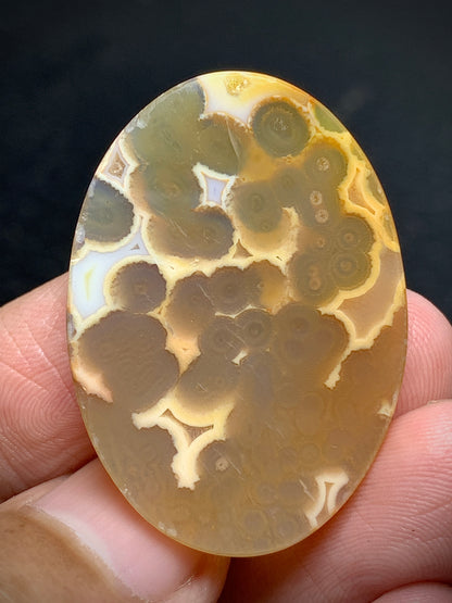 Orbicular Agate Oval Cabochon 34x24x5.3mm