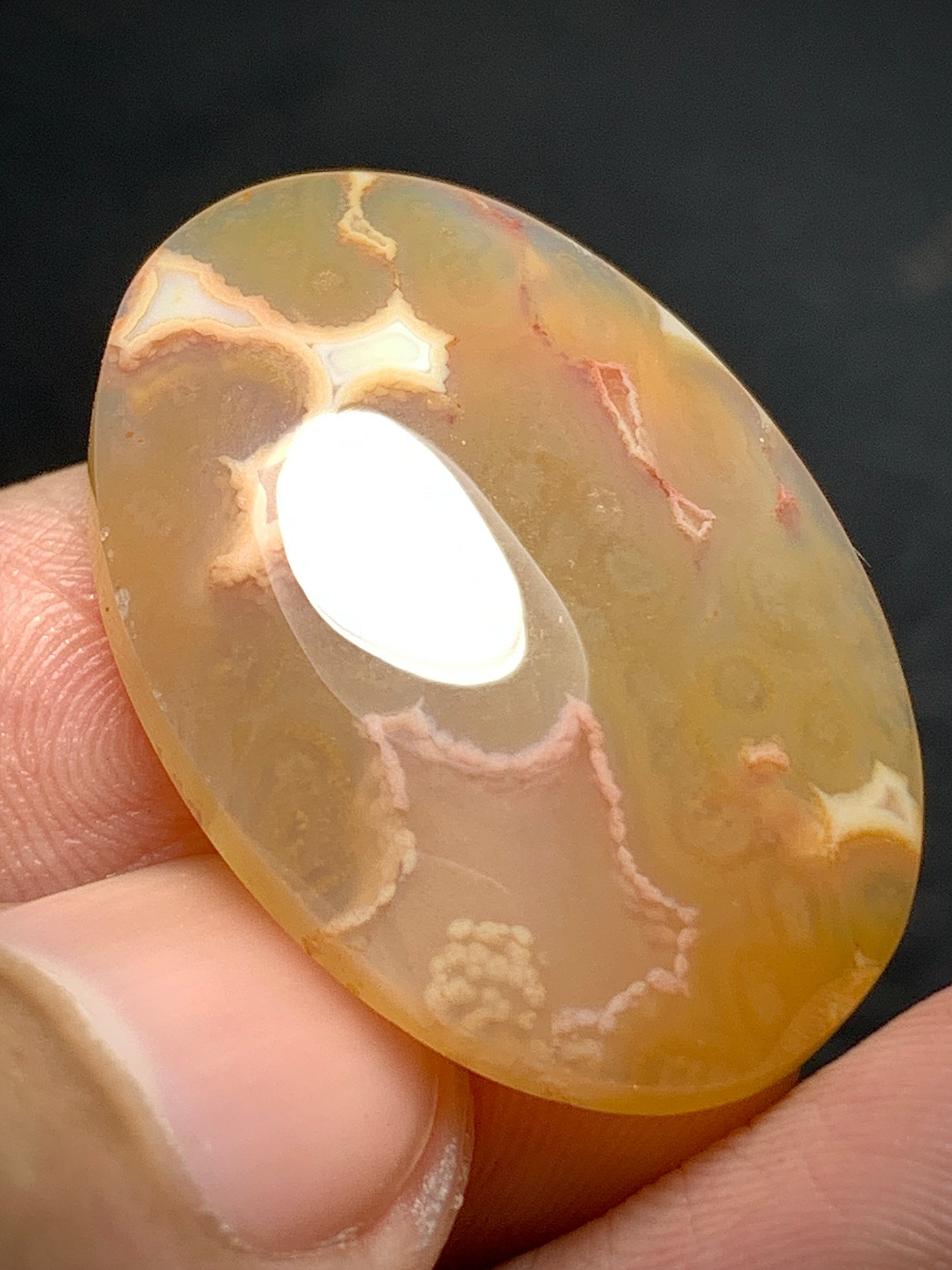 Orbicular Agate Oval Cabochon 29.5x20x5.8mm