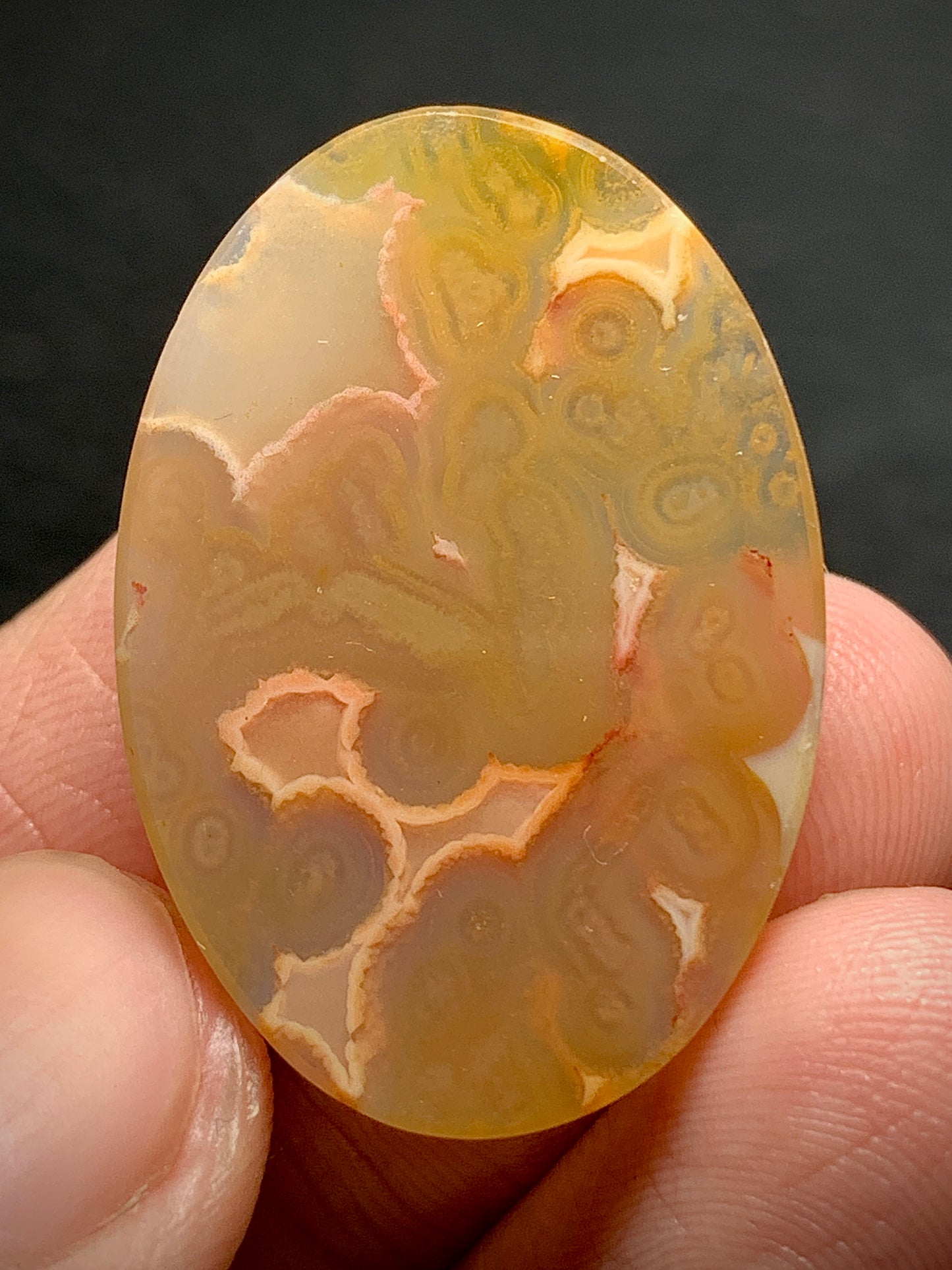 Orbicular Agate Oval Cabochon 29.5x20x5.8mm