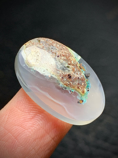 Chrysocolla with Native Copper Oval Cabochon 21x13.5x5.5mm