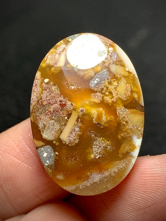 Conglomerate Agate Oval Cabochon 25x17.5x5.5mm