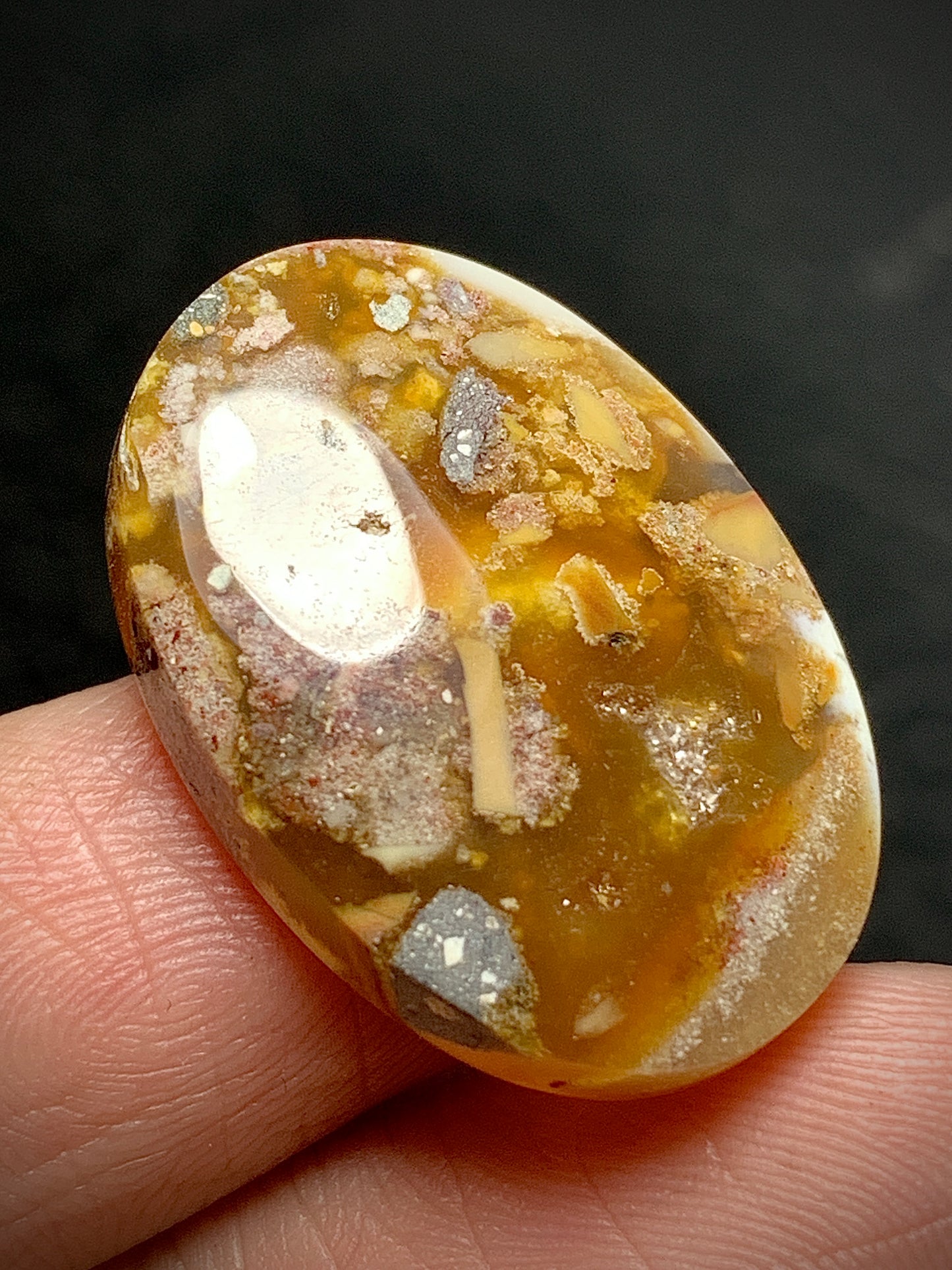 Conglomerate Agate Oval Cabochon 25x17.5x5.5mm