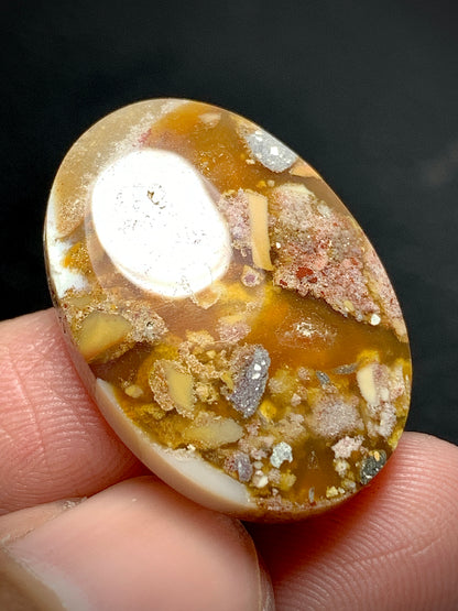 Conglomerate Agate Oval Cabochon 25x17.5x5.5mm