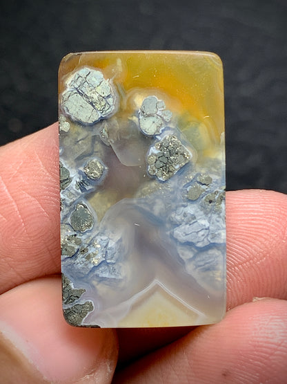 Marcasite Agate Rectangle Cabochon 25x15x5mm