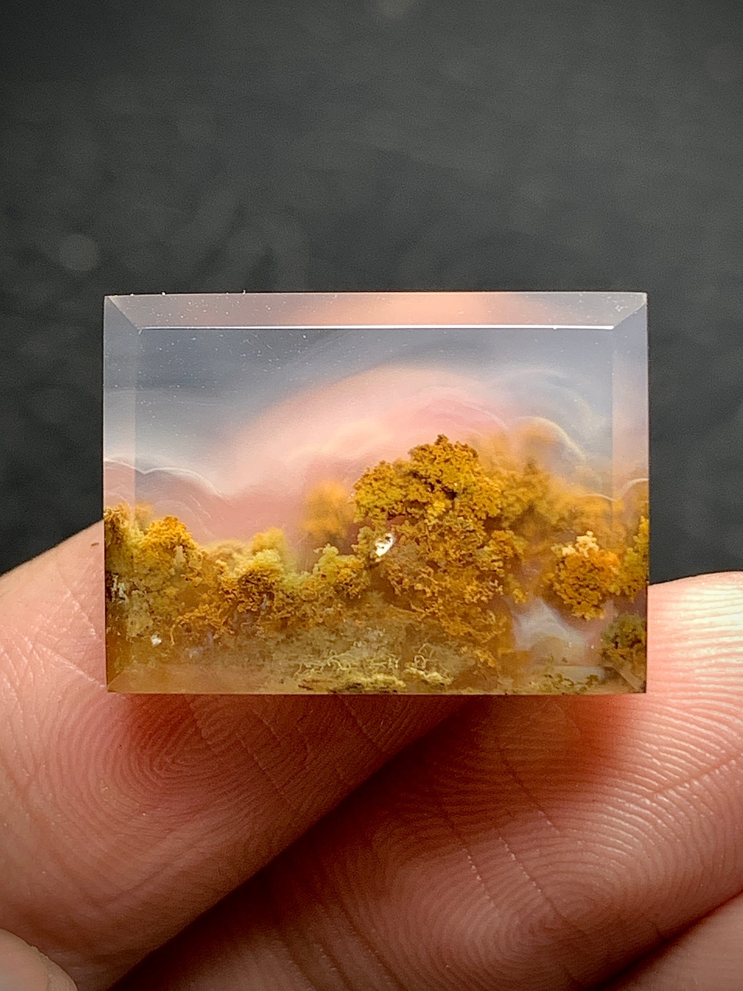 Scenic Moss Agate Rectangle Cabochon 19.5x14.3x4mm