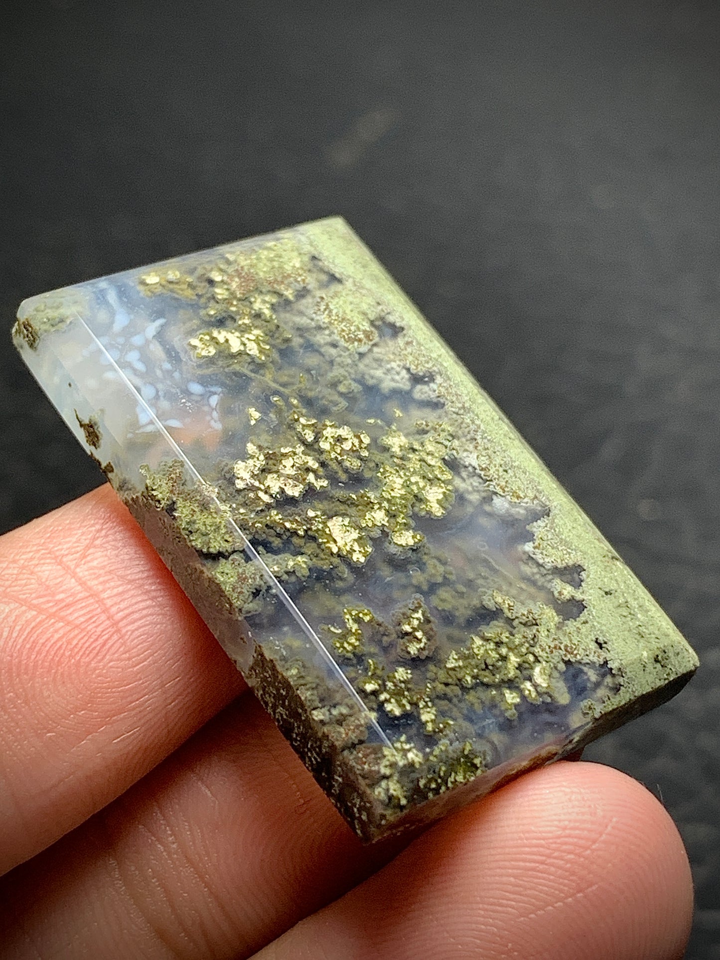 Scenic Moss Agate Rectangle Cabochon 35x22.5x5mm