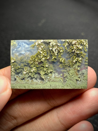 Scenic Moss Agate Rectangle Cabochon 35x22.5x5mm