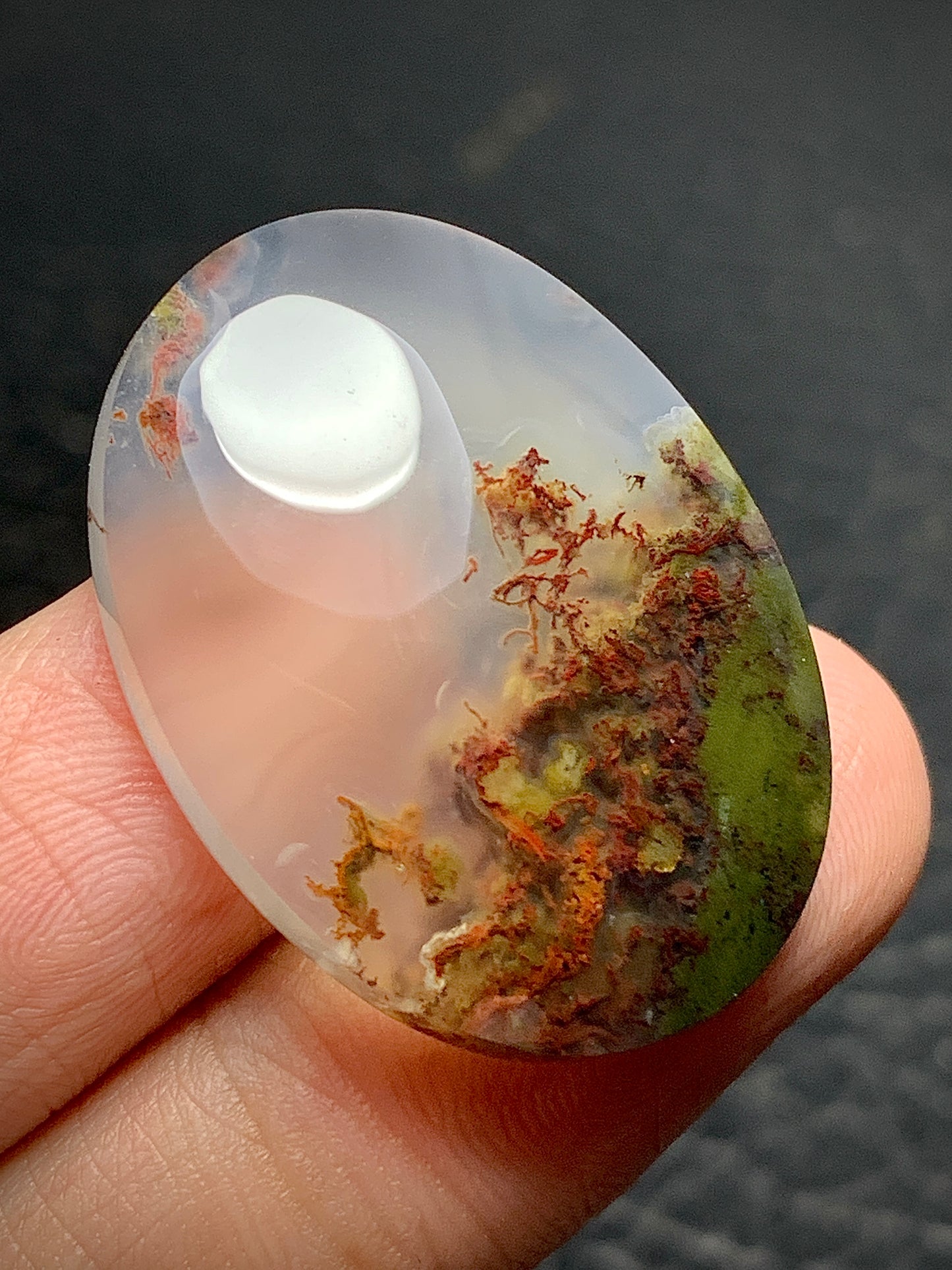 Scenic Moss Agate Oval Cabochon 30x22x6.5mm