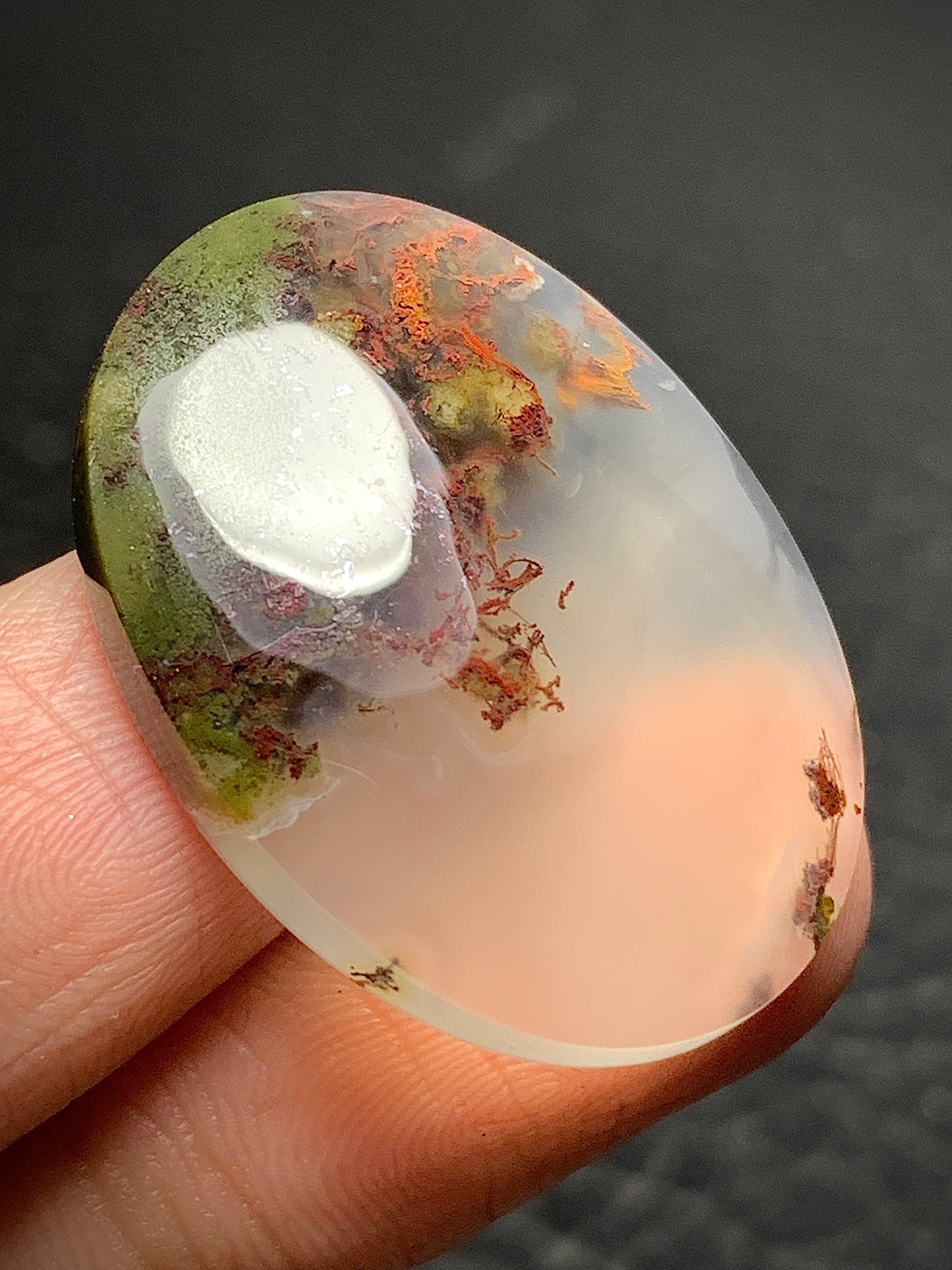 Scenic Moss Agate Oval Cabochon 30x22x6.5mm