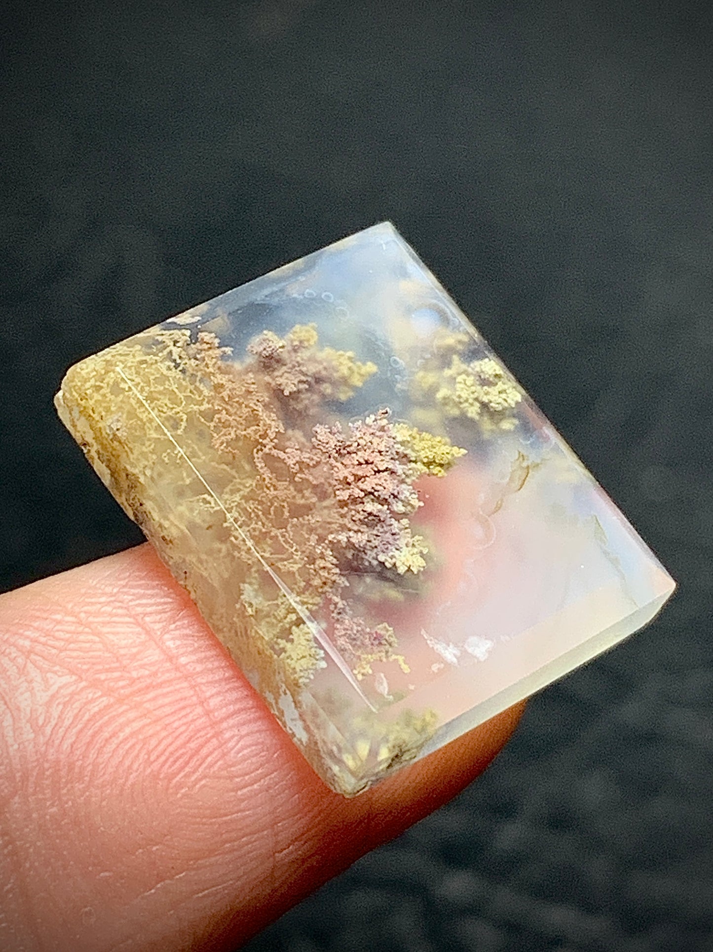 Scenic Moss Agate Rectangle Cabochon 17.8x15x4mm