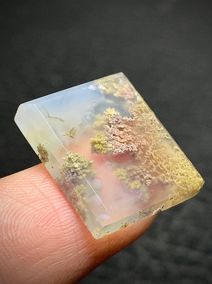 Scenic Moss Agate Rectangle Cabochon 17.8x15x4mm