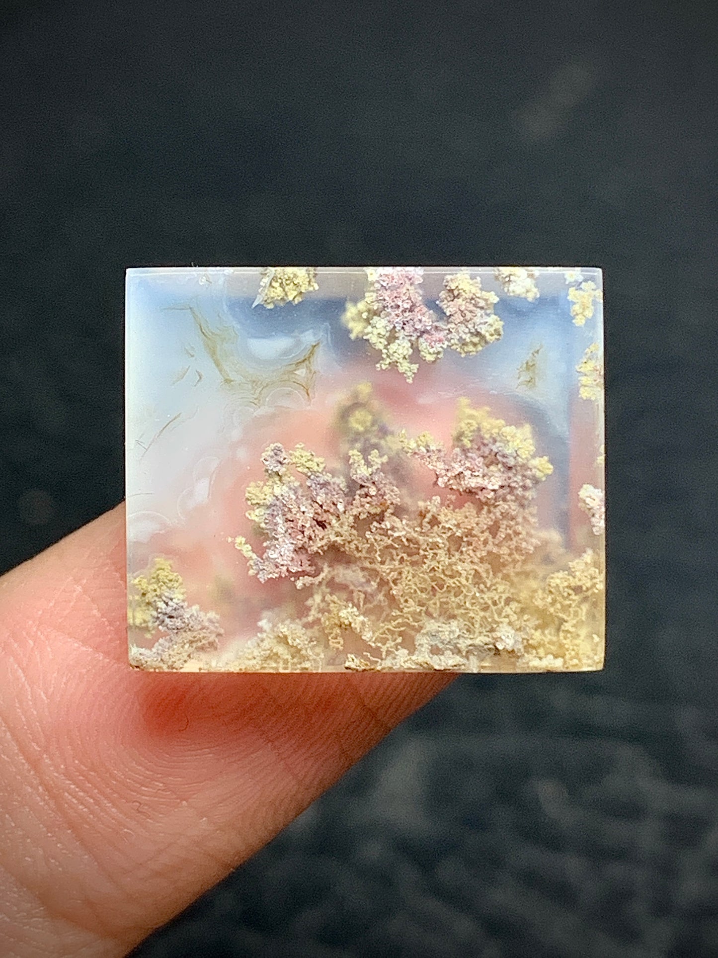 Scenic Moss Agate Rectangle Cabochon 17.8x15x4mm