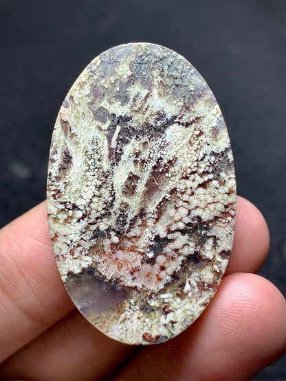 Moss Plume Agate Oval Cabochon 39x25x6mm