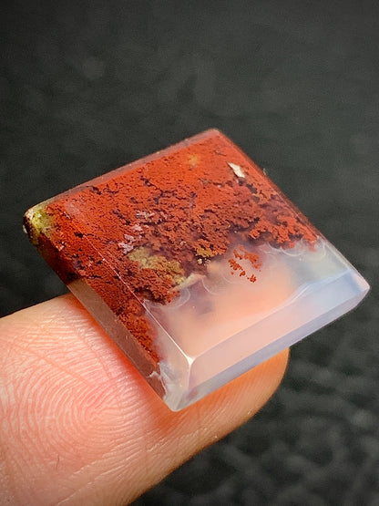 Scenic Moss Agate Square Cabochon 17x17x3.5mm