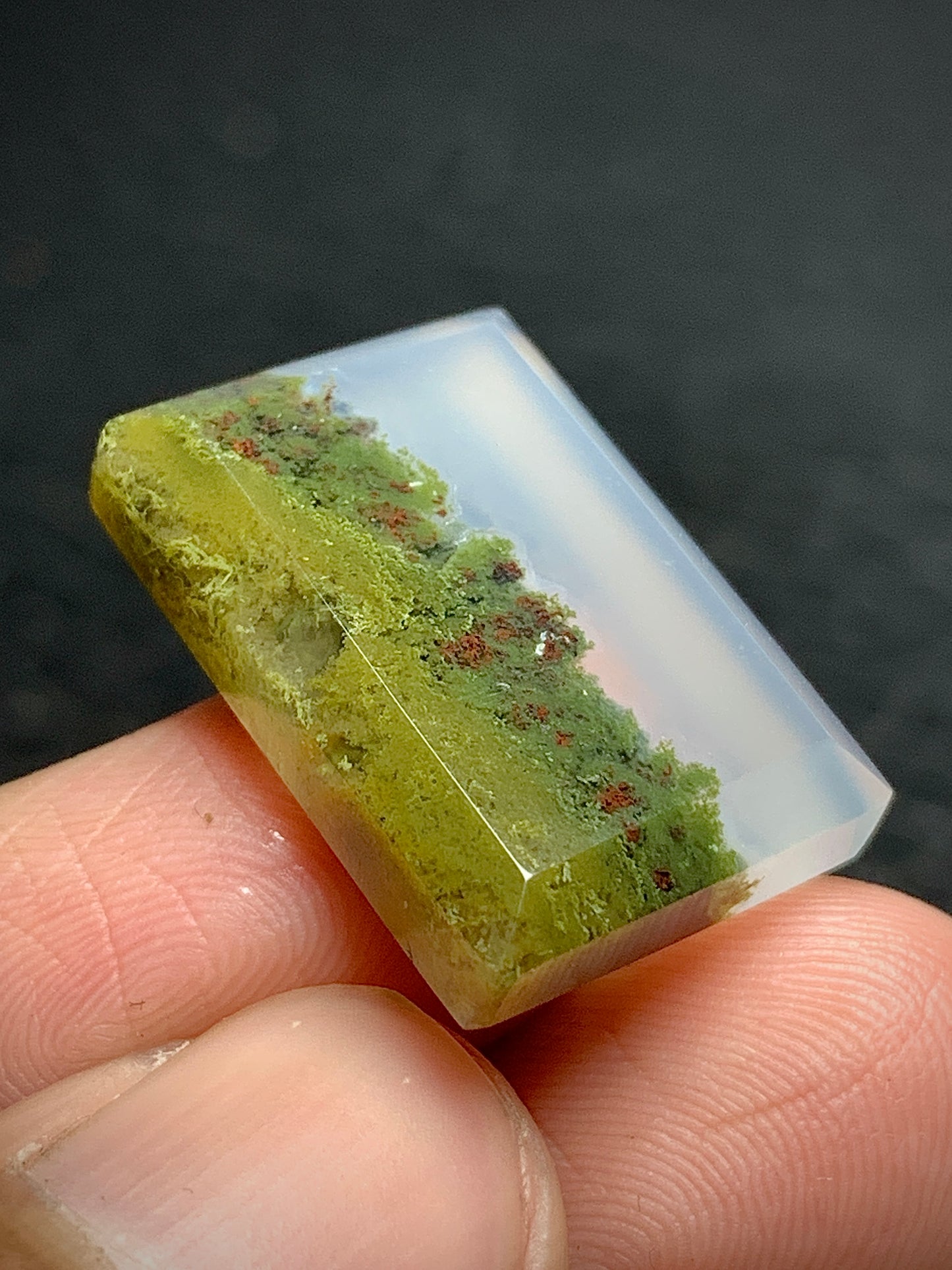 Scenic Moss Agate Rectangle Cabochon 21.5x15x4.8mm