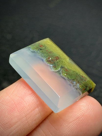 Scenic Moss Agate Rectangle Cabochon 21.5x15x4.8mm