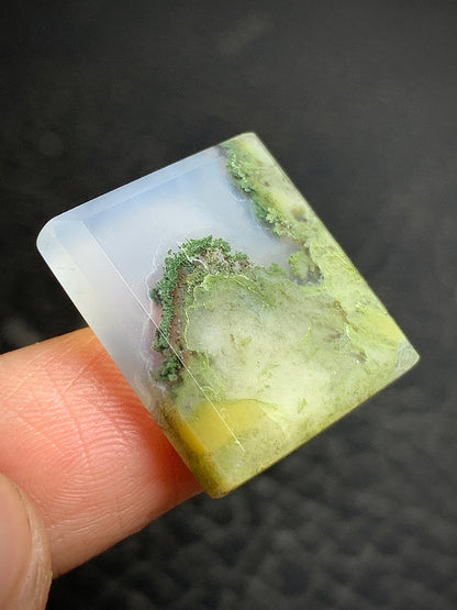 Scenic Moss Agate Rectangle Cabochon 20.5x19x4.5mm