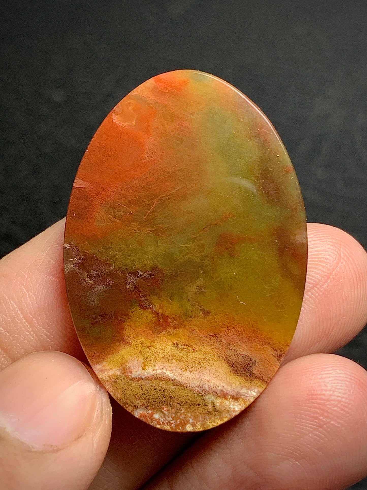 Unique Moss Agate Oval Cabochon 36x24.5x7mm